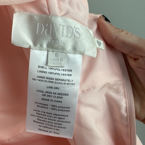 Chiffon Sheath Bridesmaid Dress with Beaded diamond like Straps in Petal size 6 - Picture 11 of 12